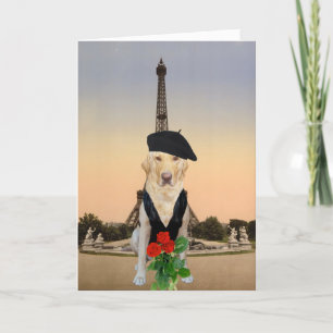 Cartão De Festividades Engraçado Namorados de Cachorro/Laboratório Francê