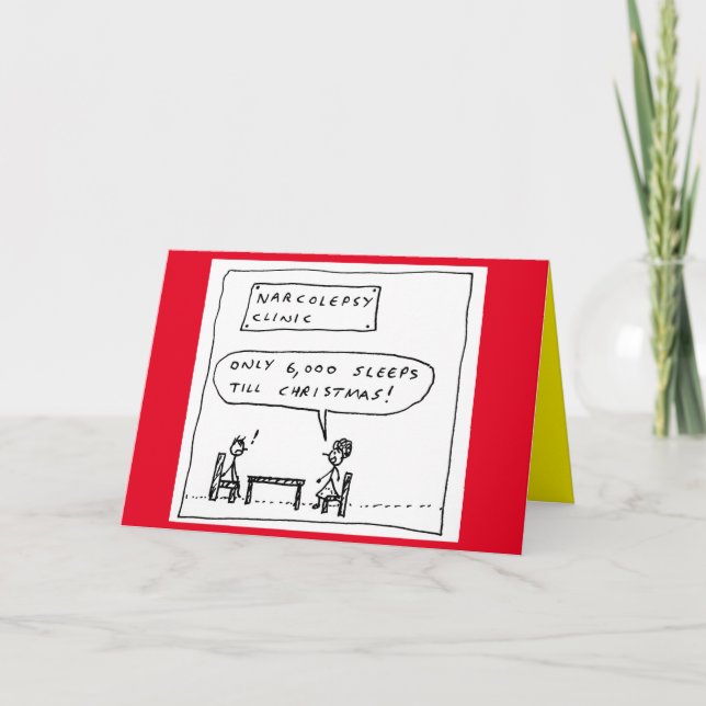 Cartão De Festividades Engraçado Narcolépsia Dormindo Piada de Cartoon de (Frente)
