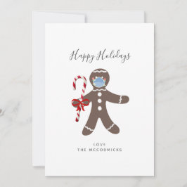 Cartão De Festividades Engraçado Natal Engraçado Cara Máscara Gingerpão