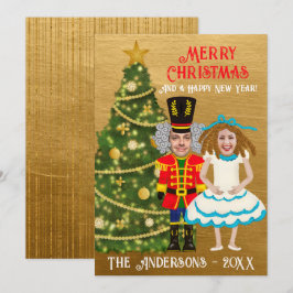 Cartão De Festividades Engraçado Nutcracker & Clara Adicionem seu rosto N
