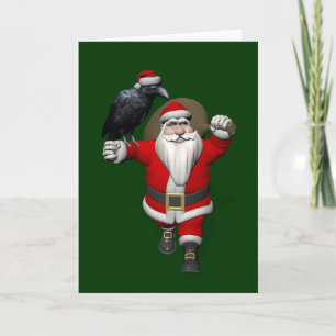 Cartão De Festividades Engraçado Papai Noel ama Ravens