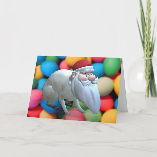 Cartão De Festividades Engraçado Papai Noel Bunny (Frente)