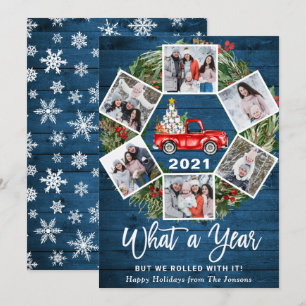 Cartão De Festividades Engraçado que o Ano 2021 do Caminhão Vermelho 6 