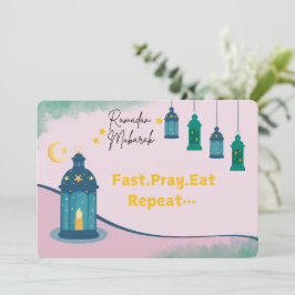 Cartão De Festividades Engraçado Ramadã "Reze Rápida"