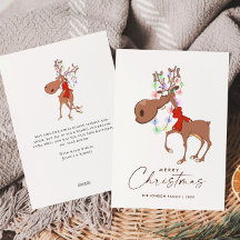 Engraçado Reindeer Feliz Saudação de Natal