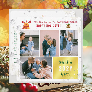 Cartão De Festividades Engraçado Rudolph 4 Fotos Colagem Felizes Feriados