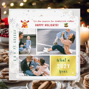 Cartão De Festividades Engraçado Rudolph Cute Feliz Feriados 3 Fotos Cola