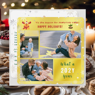 Cartão De Festividades Engraçado Rudolph Cute Feliz Férias Ouro 3 Foto