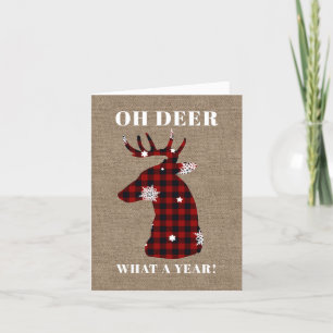 Cartão De Festividades Engraçado Rustic Oh Deer