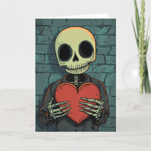 Cartão De Festividades Engraçado Skeleton Heart Love
