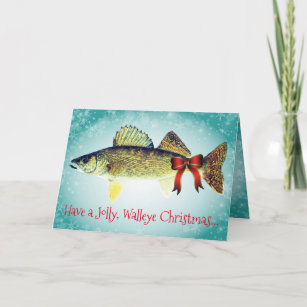 Cartão De Festividades Engraçado "Tenha um Natal Jolly Walleye"