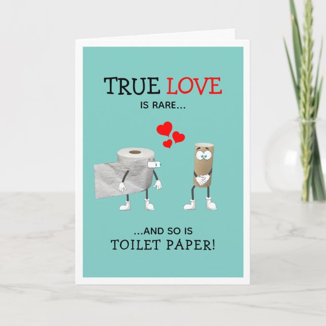 Cartão De Festividades Engraçado Toilet Paper True Love Dia de os namorad (Frente)