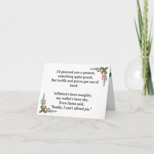 Cartão De Festividades Engraçado Triste Sem Presente Devido às Tarifas e 