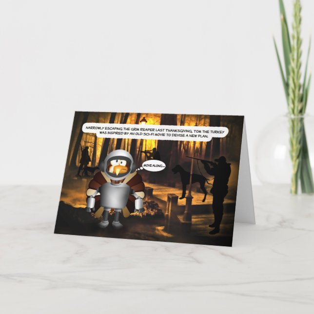 Cartão De Festividades Engraçado Twist Sci-Fi em Tom, Turquia Parte 2 (Frente)
