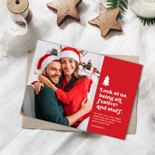 Cartão De Festividades Engraçado, veja como estamos sendo uma foto de Nat