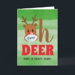 Cartão De Festividades Engraçado, vejam só, que máscara de ano, feliz Nat<br><div class="desc">Engraçado Moderno Oh SEER Que Máscara de Ano Louco Typografia Feliz Cartão de Natal</div>