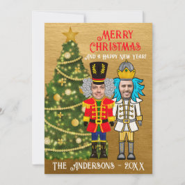 Cartão De Festividades Engraçados Nutcrackers Adicione Seu Rosto Feliz Na