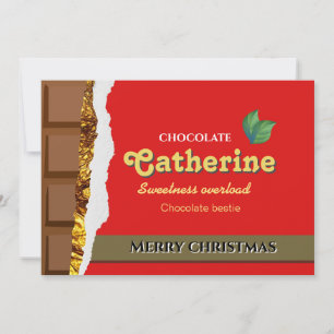 Cartão De Festividades Enrolador vermelho doce de chocolate embrulho de s