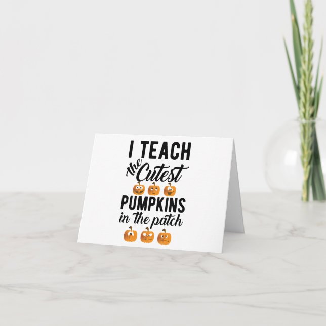 Cartão De Festividades Ensino os Pumpkins mais incríveis no Cartaz de Pat (Frente)