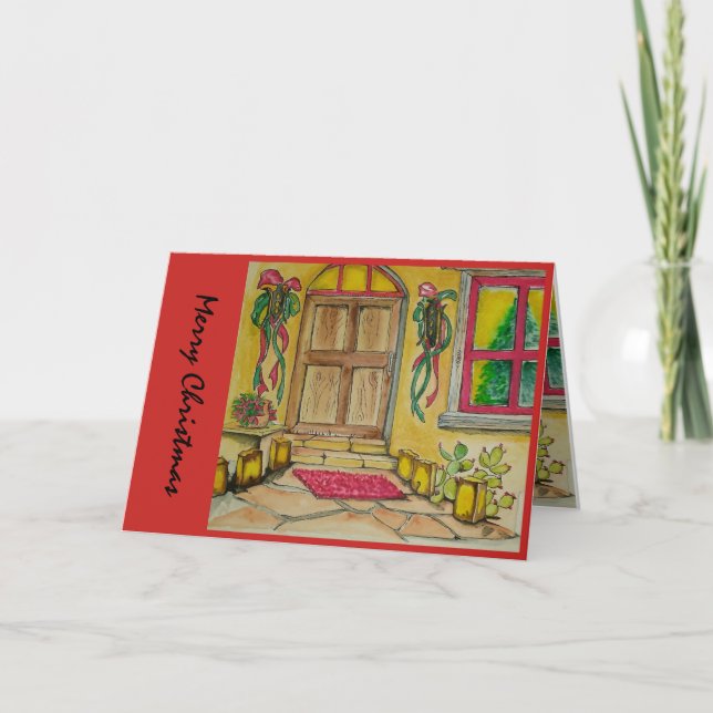 Cartão De Festividades Entrada de porta do sudoeste do Natal mim (Frente)