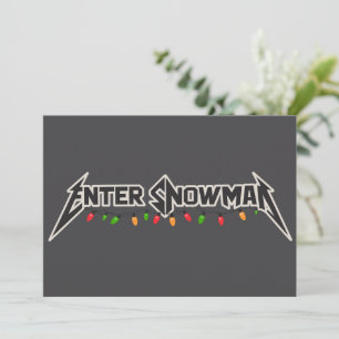 Cartão De Festividades Entre Boneco de Neve Natal Rocker Inverno Rock Met