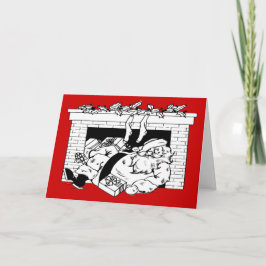 Cartão De Festividades Entrega Especial do Fazer Funny Vintage Santa Clau
