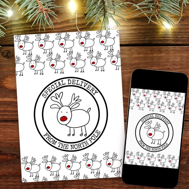 Cartão De Festividades Entrega especial do Polo Norte Personalizado (Christmas Card from Santa. Buy professionally printed or as a printable digital download.)