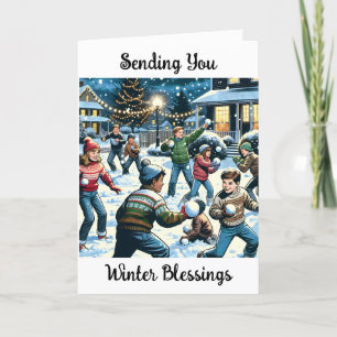 Cartão De Festividades Envia-lhe Bênçãos de Inverno