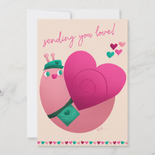 Cartão De Festividades Enviando Amor de Correio Simples