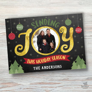 Cartão De Festividades Enviando Enfeites de natal Dourado da temporada de