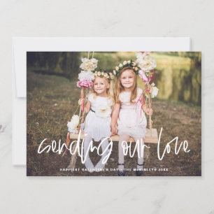 Cartão De Festividades Enviando Nossa Foto De Dia de os namorados Com Car