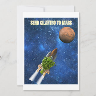 Cartão De Festividades Enviar Cilantro para Marte - Engraçado Anti-Cilant