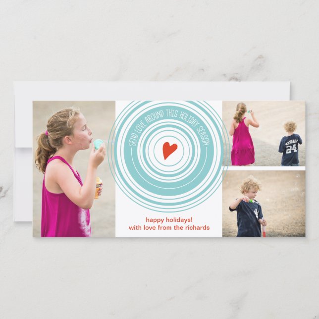 Cartão De Festividades Envie Amor Ao Redor x3 (Frente)