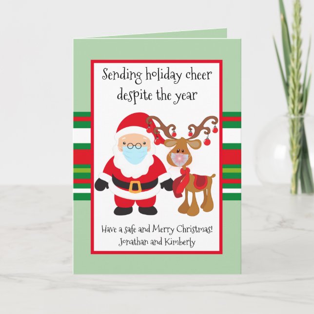 Cartão De Festividades Envio de feriado Apesar do ano de 2021 (Frente)