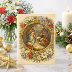 Cartão De Festividades Epifania Religiosa Oração dos Três Reis Jesus