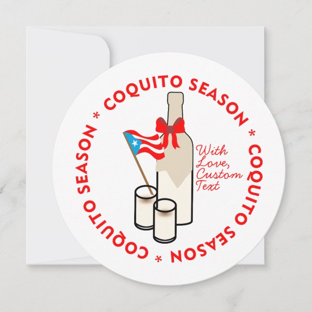 Cartão De Festividades Época de Coquito Texto Personalizado na Foto Círcu (Frente)