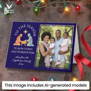 Cartão De Festividades ÉPOCA DE NATAL Moderno Família Foto Natal