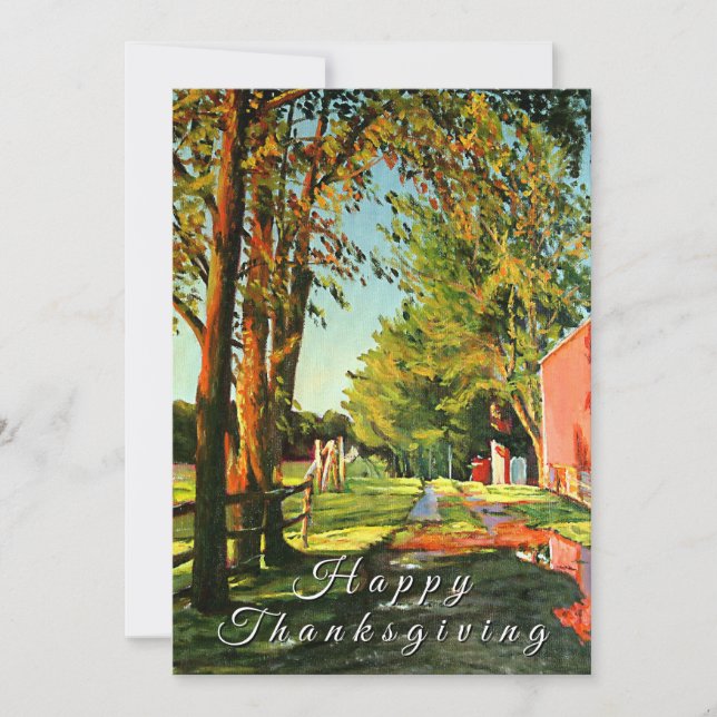 Cartão De Festividades Equestrian Horse Barn Bright Reds Greens Yellows (Frente)