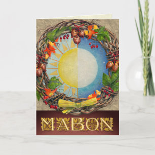 Cartão De Festividades Equinox Mabon Oak Wreath