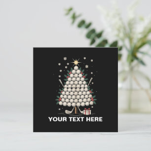 Cartão De Festividades Equipamento de Natal de Golfe Personalizado Famíli