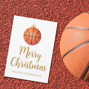 Cartão De Festividades Equipe de Basquete Chic Feliz Natal Personalizado