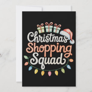 Cartão De Festividades Equipe de Compras de Natal Família Correspondente