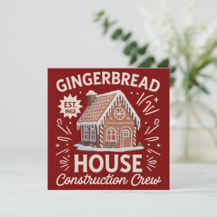 Cartão De Festividades Equipe de Construção de Casa de Gingerbread Natal 