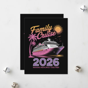 Cartão De Festividades Equipe de Cruzeiro Familiar 2026 Viagem Correspond