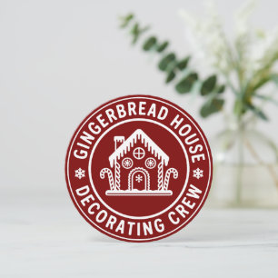 Cartão De Festividades Equipe de Decoração de Casa de Biscoito de Gengibr