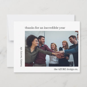 Cartão De Festividades Equipe de Foto de Ação de Graças Empresarial Moder
