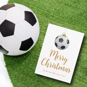 Cartão De Festividades Equipe de Futebol Personalizada Feliz Natal
