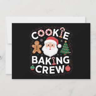 Cartão De Festividades Equipe de Preparação de Biscoitos de Natal Família