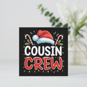 Cartão De Festividades Equipe de Primo do Natal Chapéu de Papai Noel