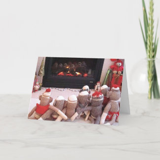 Cartão De Festividades Ernie o feriado do macaco e dos amigos da peúga